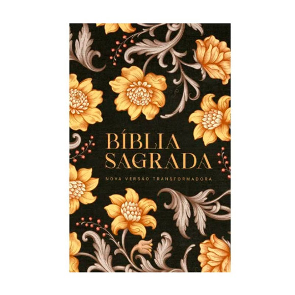 Bíblia Sagrada | NVT | Letra Grande | Slim | Flores Douradas 