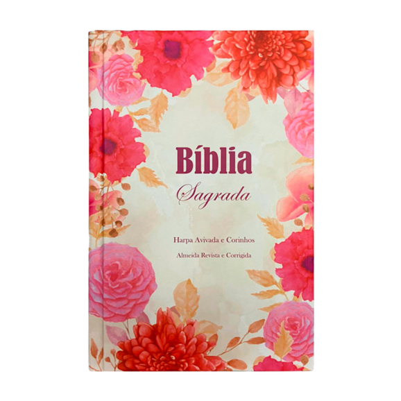 Bíblia Sagrada | Letra Gigante | ARC | Capa Dura com Harpa | Arranjo Floral