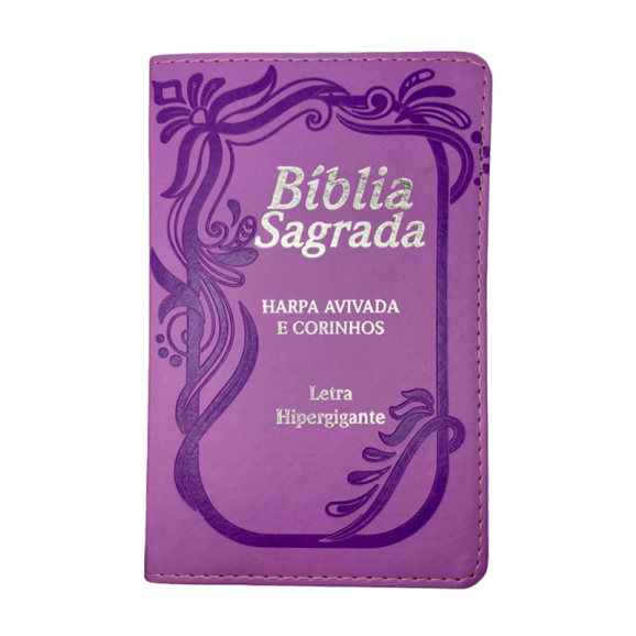 Bíblia Sagrada | Letra Hipergigante | Capa PU Luxo com Indice e Harpa | Lilás 