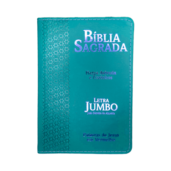 Bíblia Sagrada | Letra Jumbo | Capa PU Luxo com Harpa | Estrela Azul