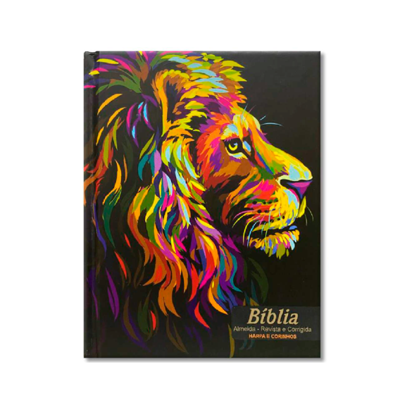 Bíblia Sagrada | Letra Grande | RC | Harpa Avivada | Capa Dura | Leão Pintura Perfil