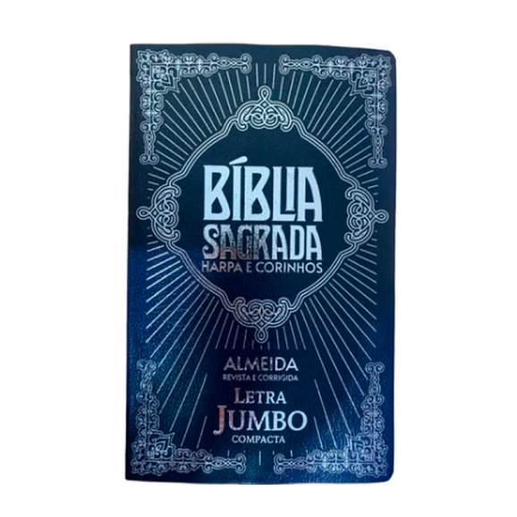 Bíblia Sagrada | Letra Jumbo | ARC | Harpa Avivada | Capa Cover Book | Compacta | Azul