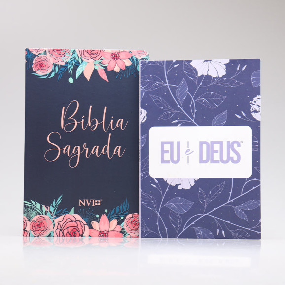 Kit Bíblia NVI Rosas + Devocional Eu e Deus Anoitecer | Mulher de Fé