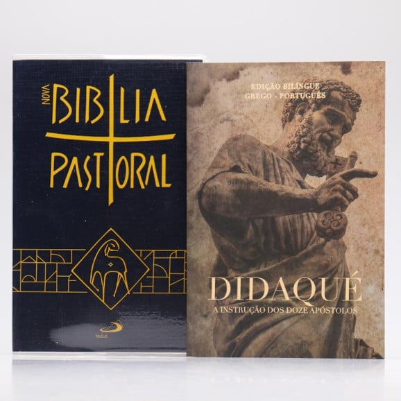 Kit Nova Bíblia Pastoral Letra Normal Azul + Didaqué | Vivenciando a Fé