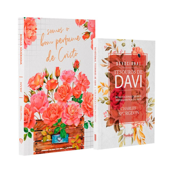 Kit Bíblia NVI Slim Bom Perfume de Cristo + Devocional Tesouros de Davi | Poder do Impossível 