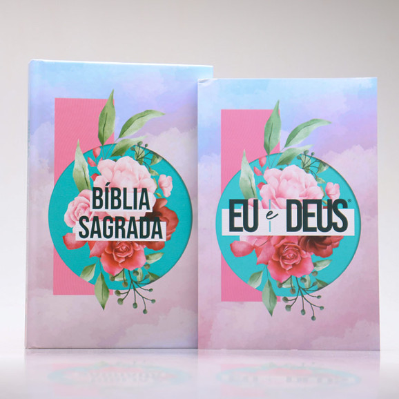 Kit Bíblia Harpa e Corinhos Slim Colagem + Eu e Deus | O Guia do Meu Caminho