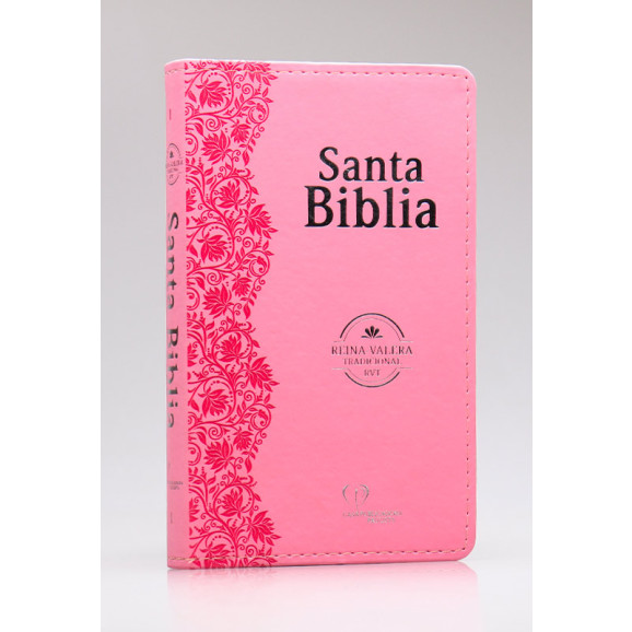 Santa Biblia | Reina Valera Tradicional | Letra Gigante | Luxo | Flores Rosa