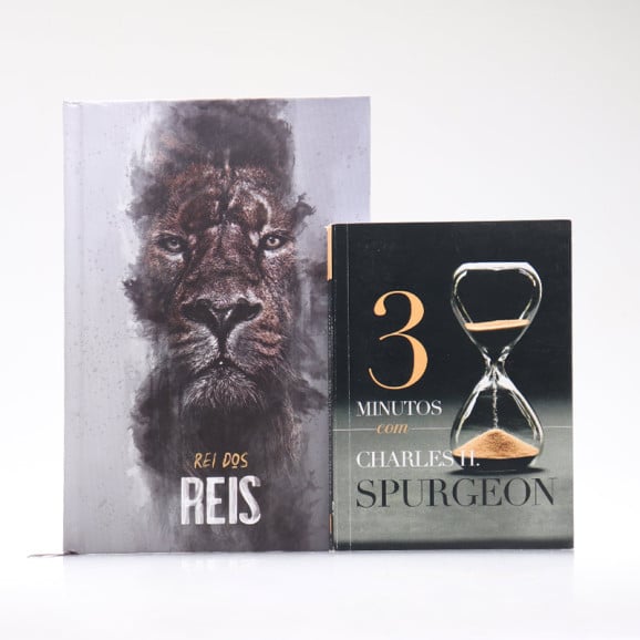 Kit Bíblia ACF Capa Dura Rei dos Reis + Devocional 3 Minutos com Charles H. Spurgeon | Vivendo com Propósito