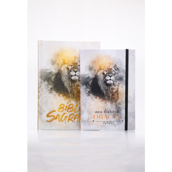 Kit Bíblia de Estudo KJA | Leão Dourado + Meu Diário de Oração Leão Dourado | Divina Providência