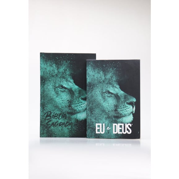 Kit Bíblia NVI Slim + Devocional Eu e Deus | Leão Azul | Amor a Palavra 