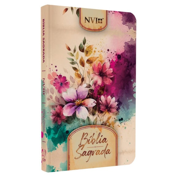 Bíblia NVI Slim | Capa Dura | Flores e Folhas