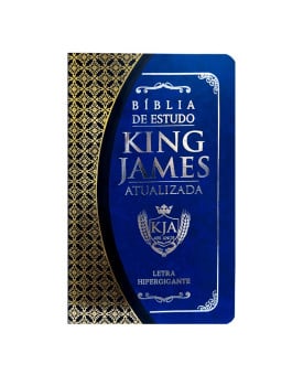 Bíblia de Estudo KJA | King James Atualizada | Letra Hipergigante | Capa Dura | Azul e Preto