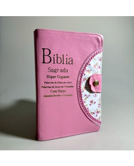 Bíblia Sagrada | Letra Hiper Gigante | RC | Harpa e Corinhos | Meia Lua | Rosa