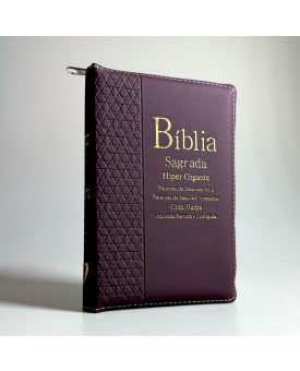 Bíblia Sagrada | Letra Hiper Gigante | RC | Harpa e Corinhos | Zíper | Estrelas Vinho