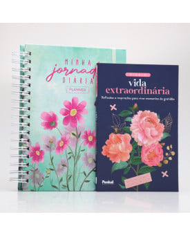Kit Planner Minha Jornada Diária Verde e Rosa + Vida Extraordinária Azul | Uma Vida Planejada