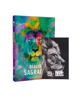 Kit Bíblia | RC | Letra Gigante | Leão Color + Devocional Eu e Deus | Leao Hebraico | Luz e Reflexão