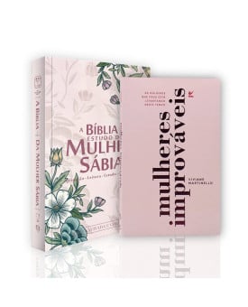 Kit A Bíblia de Estudo da Mulher Sábia | Flores Suaves + Mulheres Improvavéis | Viviane Martinello | Palavras que Dão Vida