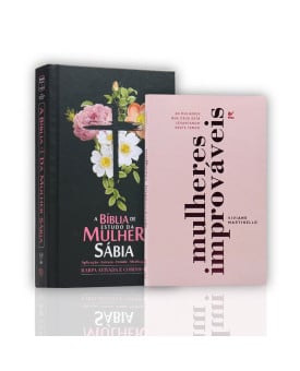 Kit A Bíblia de Estudo da Mulher Sábia | Flores Cruz + Mulheres Improvavéis | Viviane Martinello | Palavras que Dão Vida
