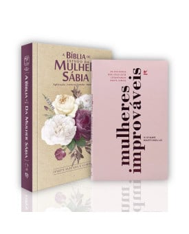 Kit A Bíblia de Estudo da Mulher Sábia | Rosas Buquê + Mulheres Improvavéis | Viviane Martinello | Palavras que Dão Vida