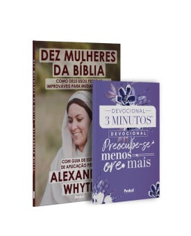 Kit 2 livros | Dez Mulheres da Bíblia + Devocional 3 Minutos | Preocupe-se Menos, Ore Mais | Violeta | Em Busca da Salvação