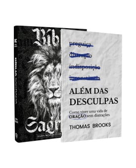 Kit Bíblia Sagrada | RC | Letra Gigante Preto e Branco + Além das Desculpas | Thomas Brooks | Superando as Desculpas
