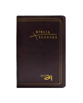 Bíblia Sagrada AS21 | Letra Média | Luxo | Couro Bonded | Bordô | Com Referências Cruzadas
