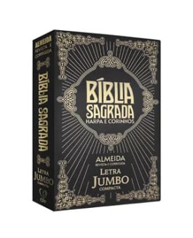 Bíblia Sagrada | Letra Jumbo Compacta | ARC | Harpa Avivada | Capa Cover Book | Preta