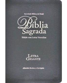 Bíblia Sagrada | RC | Letra Gigante | Emborrachada | Preta | Luxo | Letras Vermelhas