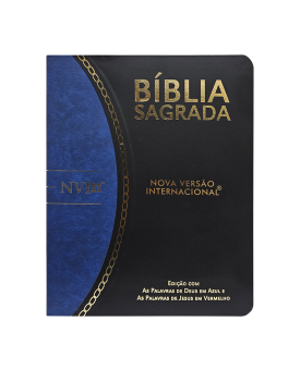 Bíblia Sagrada Slim | NVI | Preto e Azul | Luxo