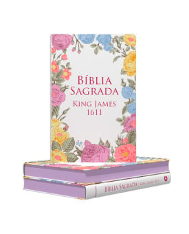 Bíblia Sagrada | King James 1611 | Letra Normal | Semi-Luxo | Flores Coloridas