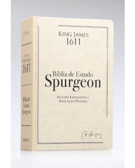 Bíblia de Estudo Spurgeon | King James 1611 | Letra Grande | Luxo | Creme