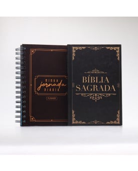 Kit Bíblia ACF Clássica + Planner Masculino Clássico Marrom | Gratos Pela Fé 