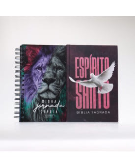 Kit Bíblia ACF Espírito Santo + Planner Masculino Leão De Judá | Gratos Pela Fé 