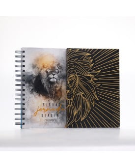 Kit Bíblia ACF Leão Ouro + Planner Masculino Leão Dourado | Gratos Pela Fé 