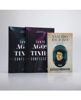 Box 2 Livros | Confissões | Santo Agostinho + Nascido Escravo | Martinho Lutero | Exemplos Piedosos