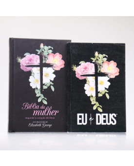 Kit Bíblia de Estudo da Mulher Segundo o Coração de Deus | AS21 | Flores Cruz + Grátis Eu e Deus | Amável Bondade