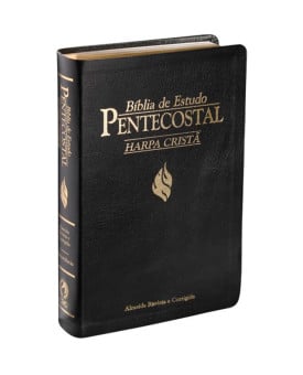 Bíblia de Estudo Petencostal | RC | Harpa Cristã | Letra Normal | Couro Bonded | Preta