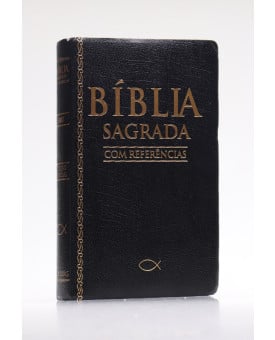 Bíblia Sagrada Com Referências | RC | Letra Grande | Capa Sintética | Preta