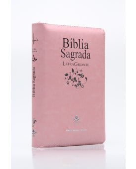 Bíblia Sagrada | RC | Letra Gigante | Capa Sintética | Índice | Zíper | Rosa 