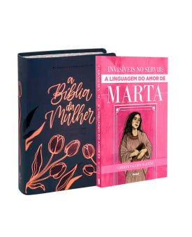  Kit A Bíblia da Mulher NAA | Portátil | Azul + Invisíveis no Servir: A Linguagem do Amor de Marta | Aprenda com Marta