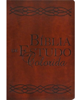 Bíblia de Estudo Colorida | Letra Grande | Capa PU | Marrom Claro