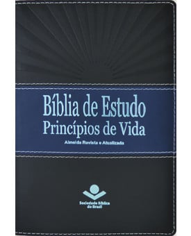 Bíblia De Estudo Princípios De Vida | RA | Letra Normal | Capa Sintética | Azul e Preto