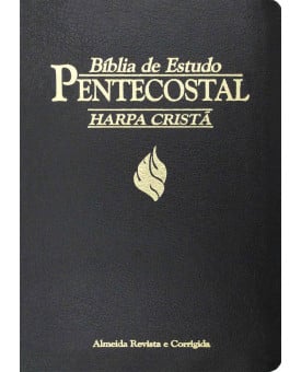 Bíblia de Estudo Pentecostal | Harpa Cristã | RC | Letra Normal | Média | Luxo | Preta