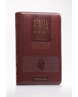 Bíblia Sagrada | RC | Harpa Cristã | Letra Grande | Capa Sintética | Marrom | Índice | Zíper 