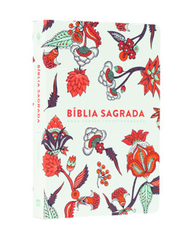 Bíblia Sagrada | NVT | Letra Grande | Soft Touch | Indian Flowers Branca
