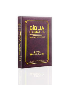Bíblia Sagrada | Com Harpa e Corinhos | RC | Edição Luxo | Letra Hipergigante | Bordô