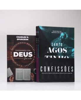 Kit 3 Livros | Confissões de Santo Agostinho Vol.1 e Vol.2 + Devocional Spurgeon Café