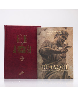 Kit Bíblia de Jerusalém Letra Normal Capa Dura Vinho + Didaqué | Vivenciando a Fé