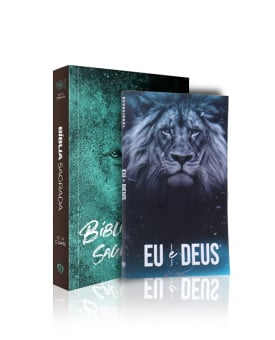 Kit Bíblia Sagrada | RC | Letra Gigante | Capa Dura | Leão Azul + Devocional Eu e Deus | Lion | Momento Divino