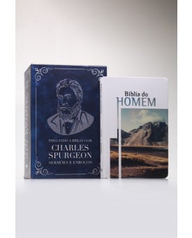 Box 6 Volumes Charles Spurgeon | Capa Dura + Bíblia do Homem NVI | Montanha | Pregador Virtuoso 